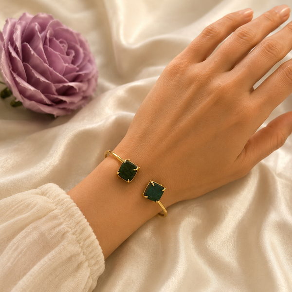 Handmade Jade Dual Stone Bracelet