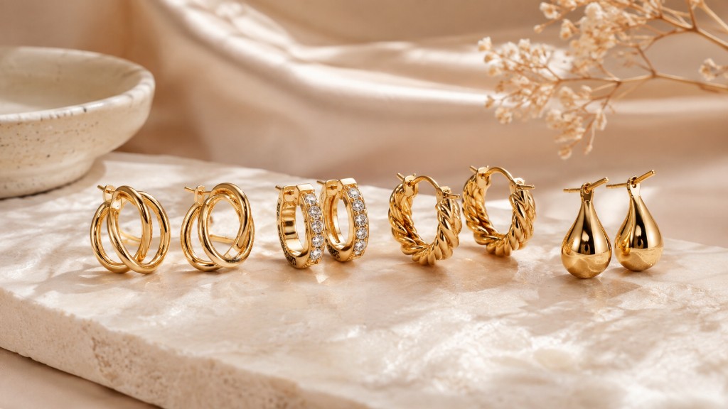 Gold earrings